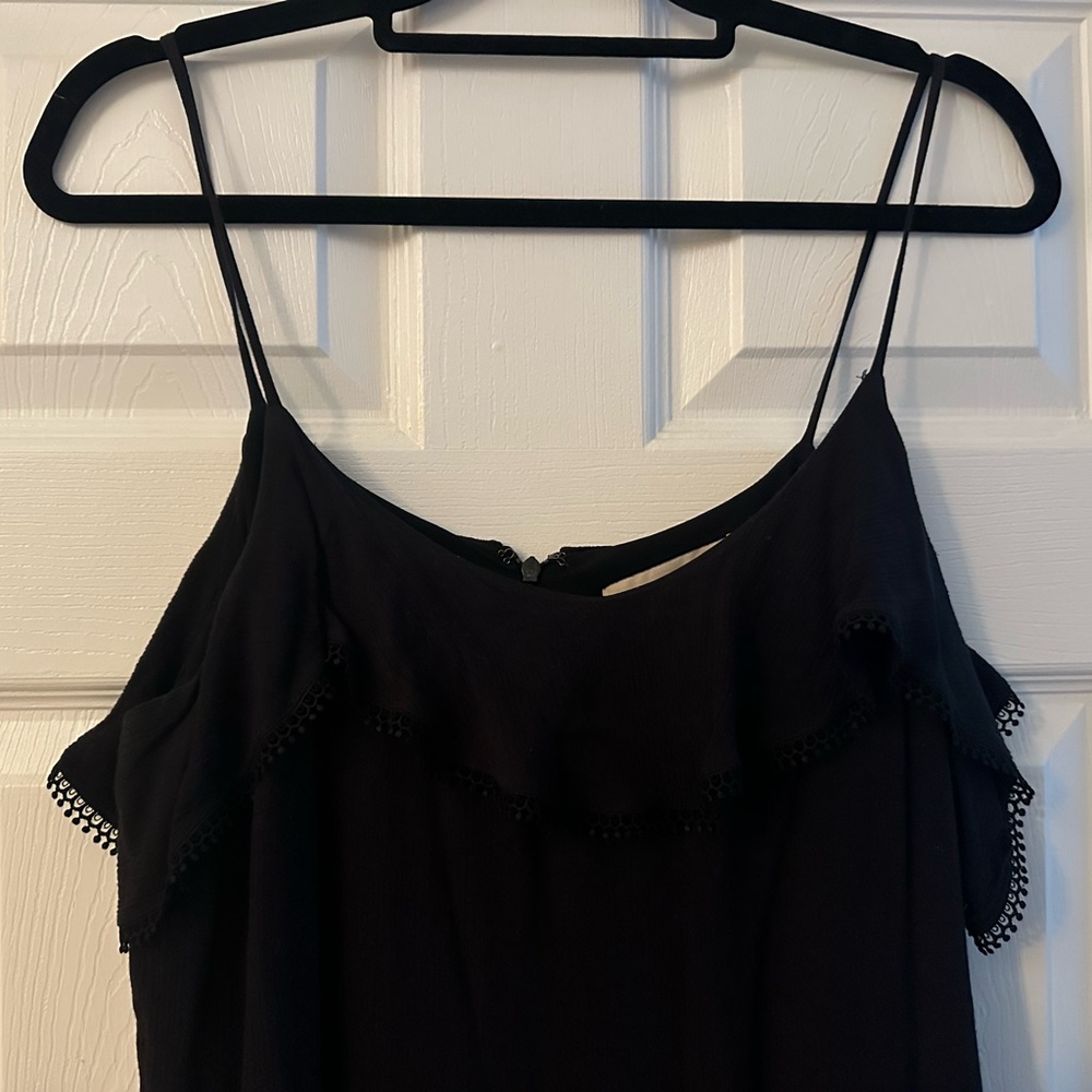 Loft Black Midi Ruffle Dress - Picture 2 of 5